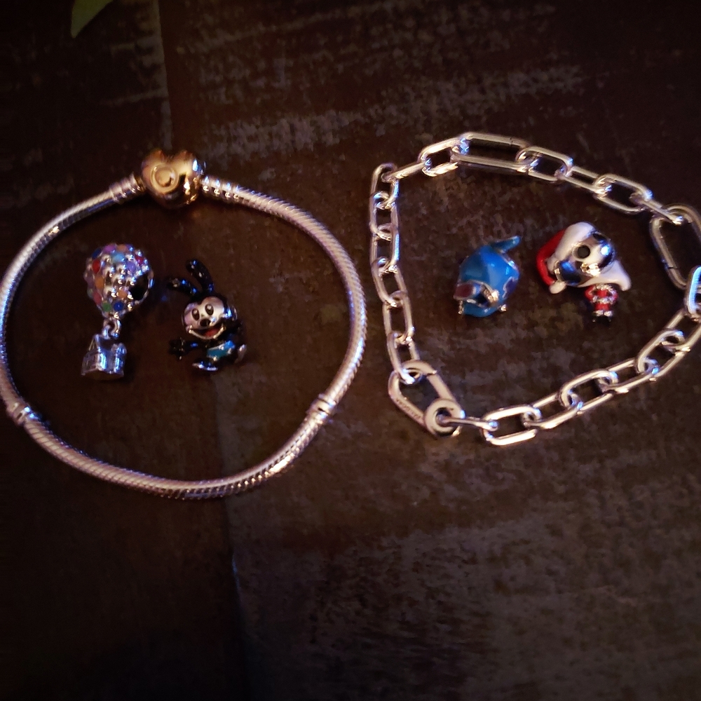 Pandora Silver and Gold Charm Bracelets